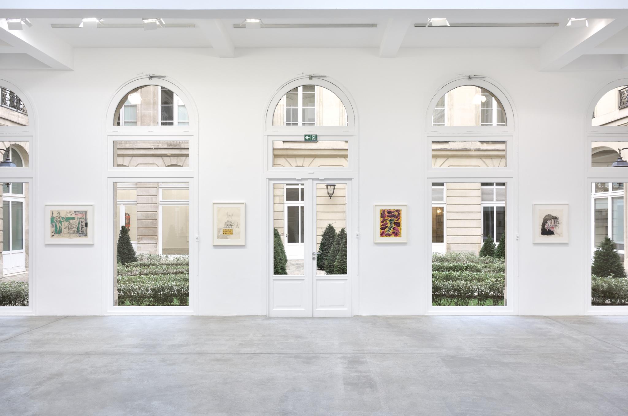 Installation view of the exhibition Robert Smithson Mundus Subeterraneus on view in Paris